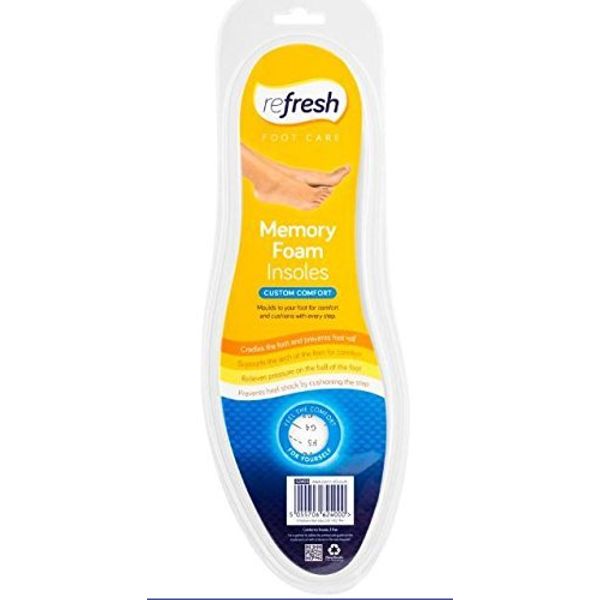Custom Comfort Refresh Foot Care Memory Foam Support Insoles (1 Pair)