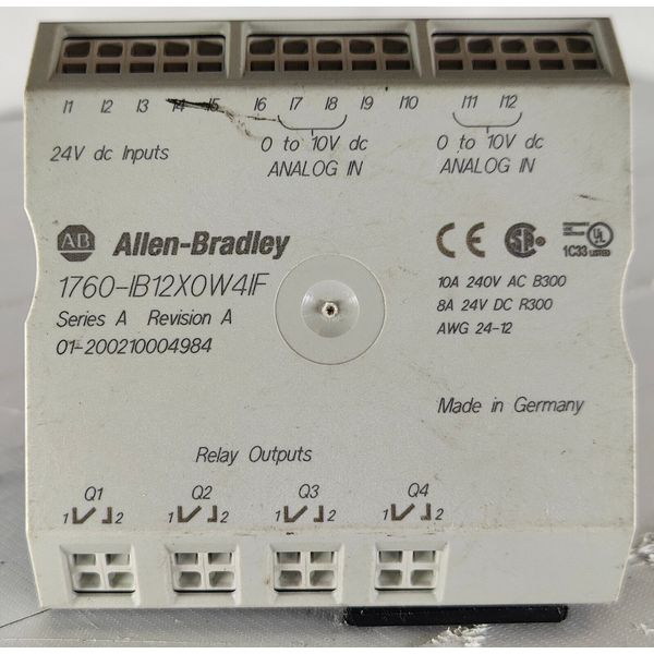 Allen-Bradley 1760-IB12COW4IF 10A 240V AC B300 8A 24V DC R300 Processor Unit