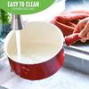 2 Quart Healthy Ceramic Nonstick Cookware Set Red Effortless Cleanup