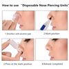 HYJLPAF Nose Piercing Kit - 3 Pack Self Nose Piercing Gun, Disposable Safety Nose Percinging Kit with Nose Rings Stud Nose Piercings Gun Kit Tool