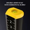 SAMIQU 2Pcs Ceiling and Floor Tile Ruler - Leveling Ruler with Magnetic Base, Gradienter Horizontals Line Leveling Tool (Black)