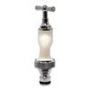 S&M COLORTAPS 590227 Adjustable Garden Tap ½ White with Automatic Hose Outlet