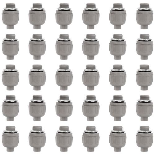 30pcs 1/2 inch Liquid Tight Connectors, PVC Electrical Conduit Fittings Straight 180 Degree Flexible Conduit Connectors for Bathroom Home Kitchen Outdoor Tubes Tools