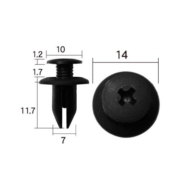 Boston BC5200 Auto Parts Scrivet Black 10 per Bag