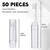 Rtteri 50 Pcs Travel Toothbrush Kit Bulk Folding Toothbrush with Toothbrush Cover Transparent Potable Travel Size Mini Toothbrush Small Foldable Manual Tooth Brushes for Adult Kid Camping School Home