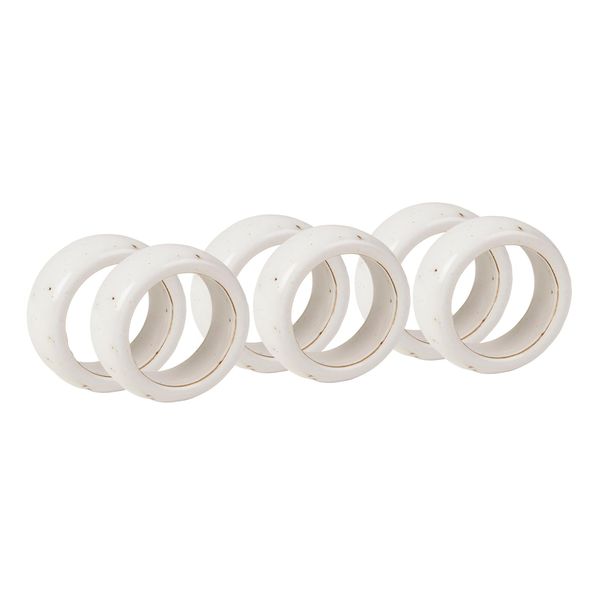 Broste Copenhagen Nordic Vanilla Serviettenring Cream w. Grains, Steingut mit reaktiver Glasur, 6er Set, 14533492