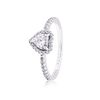 Pandora Timeless Women's Sterling Silver Elevated Heart Ring, Size 50, No Box
