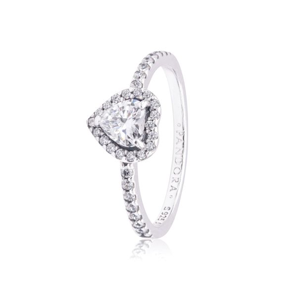 Pandora Timeless Women's Sterling Silver Elevated Heart Ring, Size 50, No Box