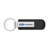 Ford Edge Silver Metal Black PU Leather Strap Key Chain