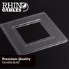 rhinocables, Single Socket Cover, Light Switch Cover for Wall Light - Plastic Plate, Light Switch Frame or Single Plug Socket Cover, Clear Back Panel - Great Home Improvement Accessories
