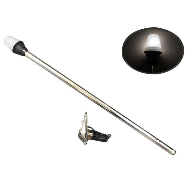 Pactrade Navigation All Round Warm White Stern Light 24'',  2-Prong Chrome Base