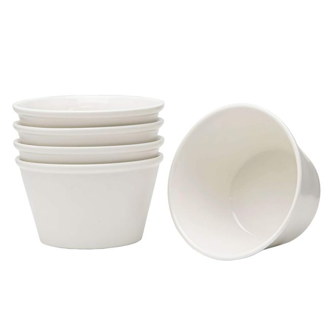 TAMAKI T-662007 Cocotte Forte More White 5 Piece Set Diameter 3.6 x Height 2.0 inches (9.1 x 5.2 cm), 6.1 fl oz (180 ml), Microwave, Dishwasher, Oven Safe