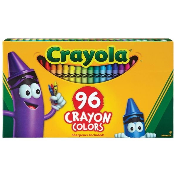 Crayola Classic Color Crayons in Flip-Top Pack with Sharpener, 96 Colors, Gift for Kids