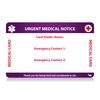 Seizures Medical Card With Writable Panel and Patterned Lanyard