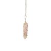 VIE Wire Wrapped Pencil Pendant, Silver Chain (Rose Quartz)