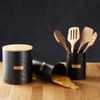 TYPHOON OTTO Collection Coffee Canister, Black, 1.4 Litre, Steel, Bamboo, Silicone