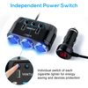 3 Way Cigarette Lighter Socket Splitter, Dual USB Car Charger, Power Adapter 12V