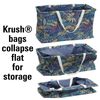 Household Essentials Krush Canvas Utility Tote| Reusable Beach Bag | Blue Palm Leaf