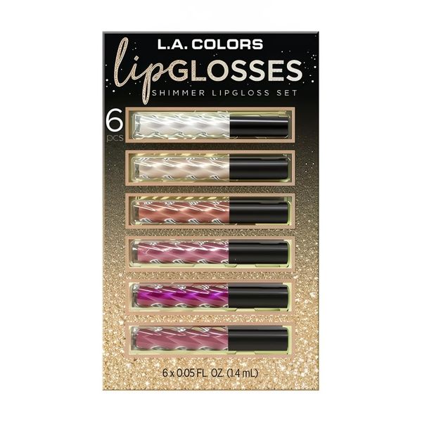 LA Colors, Glimmer Lip Gloss Gift Set, 6 Count
