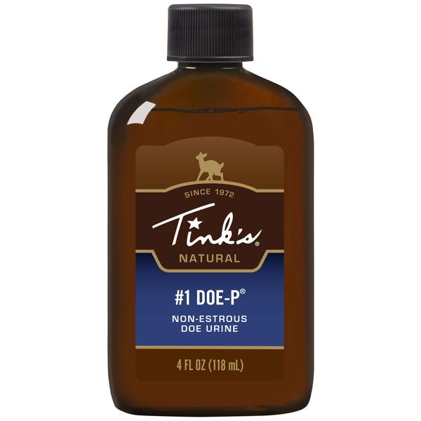 TINK'S 1 Doe-P Non Estrous Deer Lure 4 Fl Oz Spray Bottle All Season Deer Attractant Scent Lure, 100% Natural Deer Urine, Hunting Accessories, Easy Application