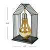 Essential Décor & Beyond LED Bulb Metal Lantern, Black