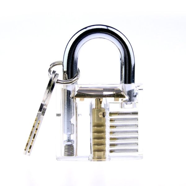 Beginner Lock Pick Practice Set,Transparent Lock with Lockpick Tool,Cheap Picking Kit (A KIT)