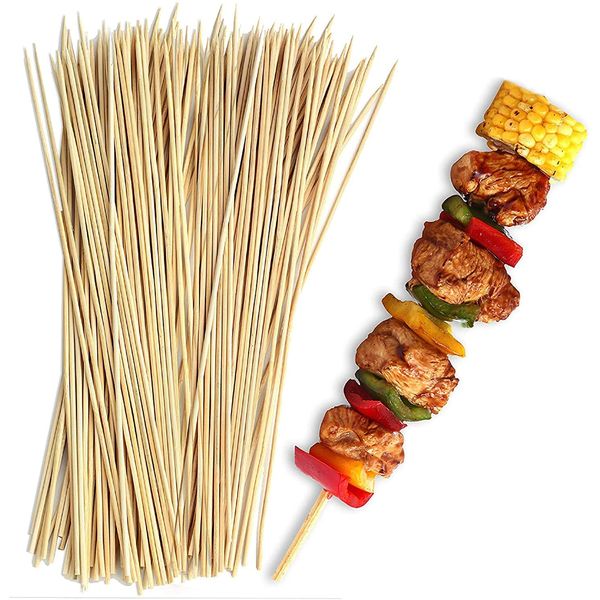 MATANA 500 Skewers, Bamboo Sticks, Wooden Skewers (15cm / 6 Inch) - Bamboo Skewers, Kebab Sticks, Skewers Wood, Skewer Sticks, Burger Sticks - Natural & Eco-Friendly