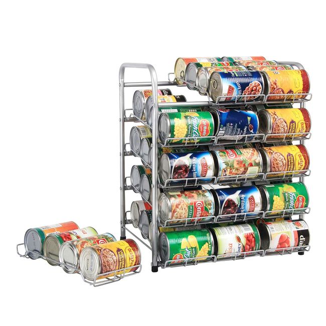 5 Tier Can Rack Organizer Holds up to 60 Cans Kitchen Pantry Food Storage  Shelf