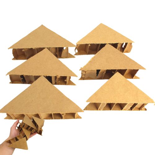 Bonka Bird Toys 2302 Pack 6 Cardboard Triangles Foot Talon Craft Part Chew Shred Forage Manipulate Soft Texture Art Making Projects