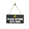 Please Return Keys Here 5x10 Hanging Plus Wall or Door Sign | Office Signage