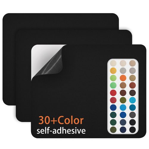 Gheeidau Canvas Repair Patch 9×11 Inch 3Pcs Waterproof Self-Adhesive Fabric Repair Patch for Tents,Boat Cover,Pop Up Canopy,Patio,Bags,Car Seats,Sofas,Furniture Cover(Black)