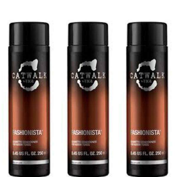 3 PACK TIGI CATWALK FASHIONISTA BRUNETTE HAIR CONDITIONER 8.45 OZ FOR WARM TONES