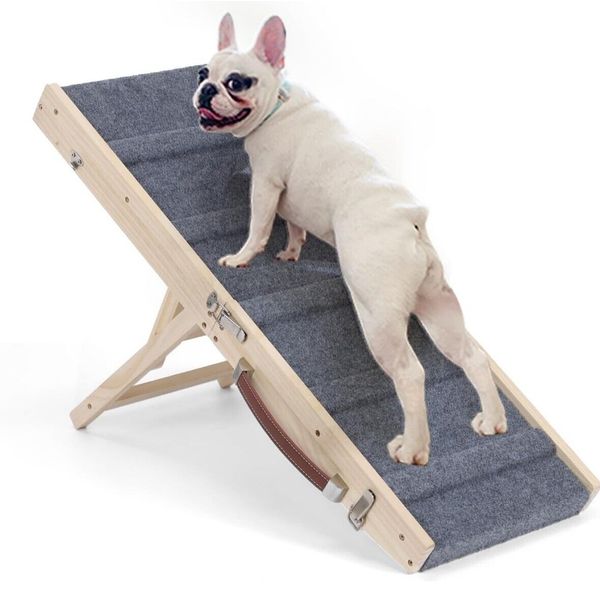 Dog Ramp for Bed,MOOACE Dog Steps for Small Dog,5.9-18.89 Adjustable Cap 35 lbs