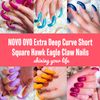 NOVO OVO 120 pcs Hawk Curved Eagle Claw Extra Super Extreme Deep Curve Half Cover Short Square Tapered Transparent Clear Cystal False Nail Extension Tips Acrylic Nail 10 Sizes Bag Packaging