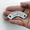 Bright Chrome "Pump Out" Arched Narrow Boat Sign