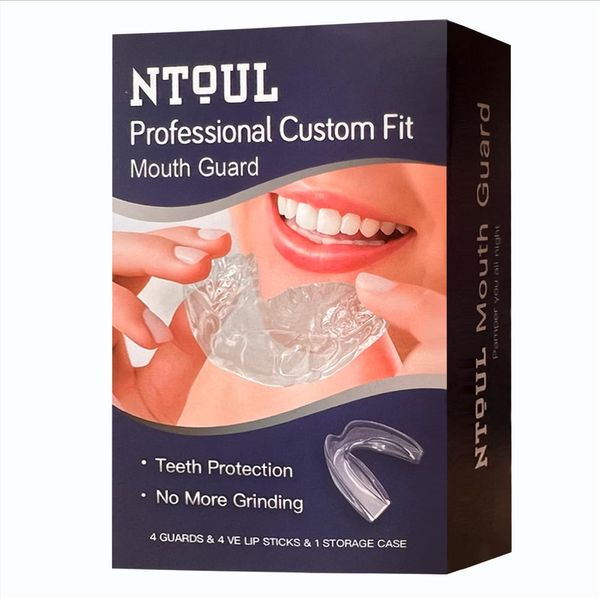 NTOUL 4 Pieces Night Guard for Teeth Grinding Mouth Guards for Grinding Teeth at Night Mouth Guard for Teeth Grinding Bite Protection for Night Teeth Grinding Bruxism Night Protection for