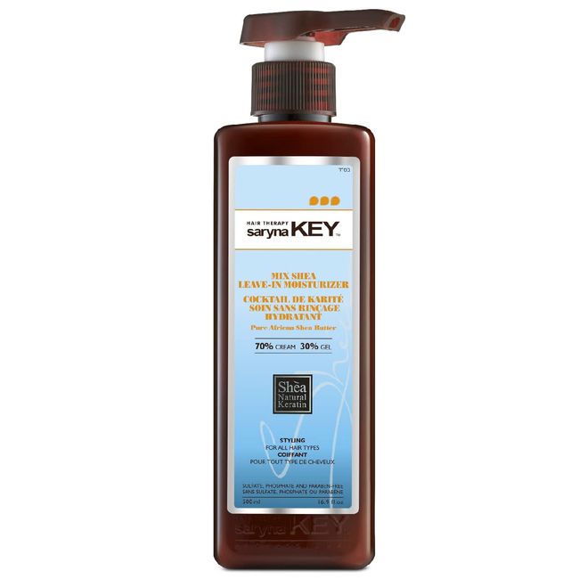 Saryna Key Curl Control Mixed Shea 70-30 (500ml/16.9oz) - Leave-in-Moisturizer - Pure African Shea Butter - Perfect for Soft Waves and Loose Curls - contains enhanced concentrations of Shea Butter