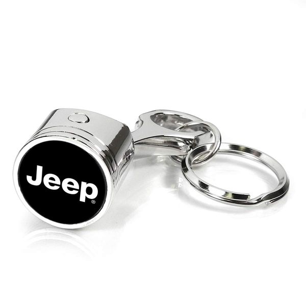 iPick Image Made for Jeep Chrome Finish Engine Piston and Rod Metal Key Chain