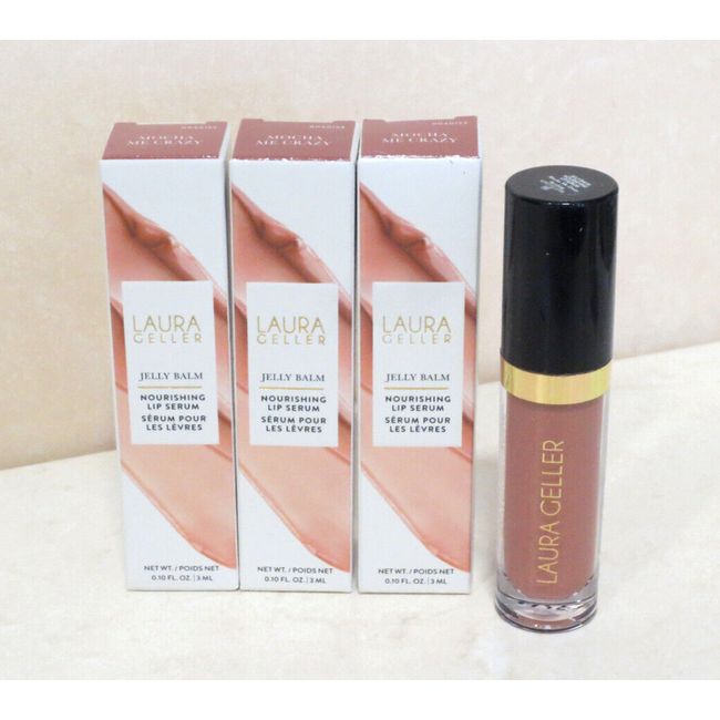 LAURA GELLER JELLY BALM NOURISHING LIP SERUM MOCHA ME CRAZY 0.10 OZ LOT OF 3