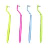 HRASY Orthodontic Toothbrush Small Tuft Toothbrush Tiny Compact Interspace Brush for Dental Implants, Braces and Teeth Detail Cleaning, 4 Pieces (4 Colors D)