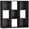 9-Cube Storage Organizer Open Bookcase Display Shelf Customizable w/Back Brown