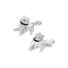 KnBoB Men Cufflinks Cat Silver Cufflinks Unique Business Wedding