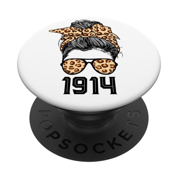 Limited Edition Leopard Messy Bun Awesome Since 1914 PopSockets Swappable PopGrip