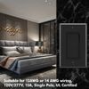 Decora Light Switch Black, Single Pole Paddle Rocker UL ,15A 120V/277V,10 Pack