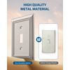 DEWENWILS Single Toggle Wall Plates, Satin Nickel Metal Outlet Covers, 4-Pack