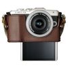 Olympus Mirrorless SLR Camera Pen E – PL7, Genuine Leather Body Jacket CS – 45B , browns