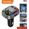 Wireless USB C Bluetooth Car Adapter with Fast Charging & Colorful Backlighting