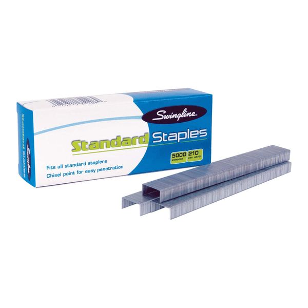 Swingline Staples, Standard Staplers for Desktop Staplers, 1/4" Length, 210/Strip, 5000/Box (35108)