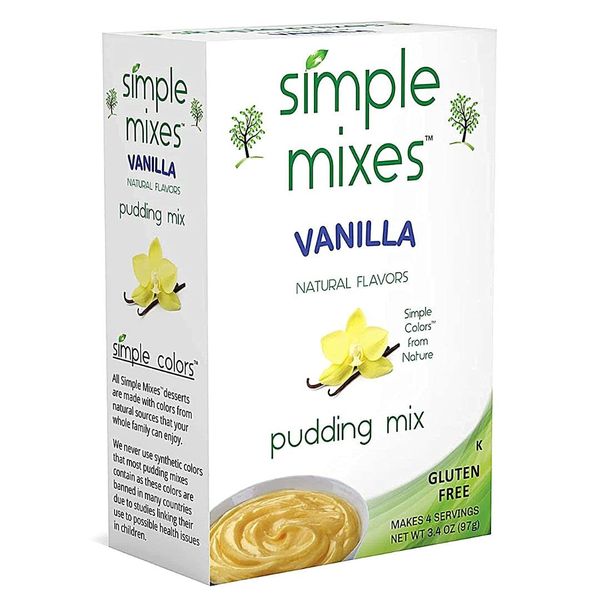 Simple Mixes Natural Instant Pudding Mix, Vanilla, 3.4 Ounce, Pack of 6