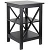 End Table Sofa 24 Inch X-Design Side End Storage Shelf Black